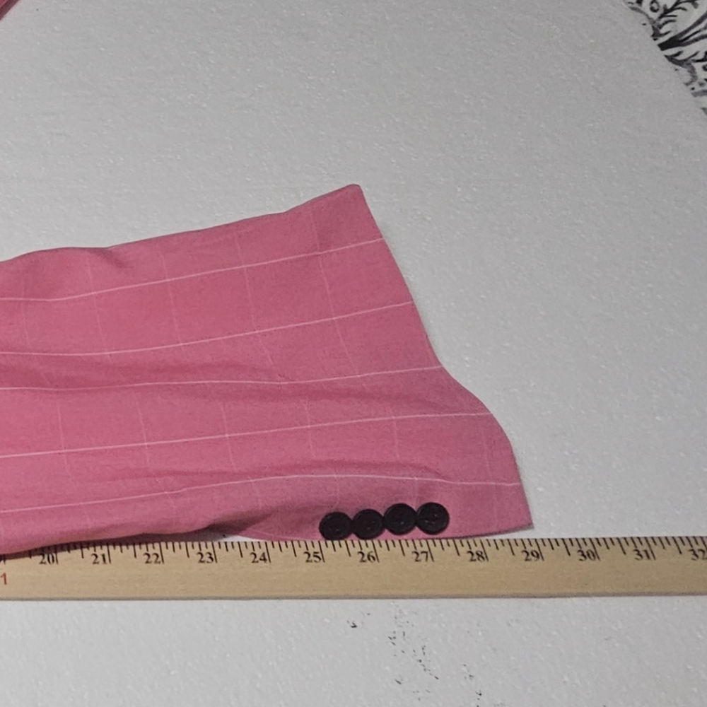 Mens‎ 5X Pink White Pin Stripe 2 Button Blazer - Picture 8 of 17